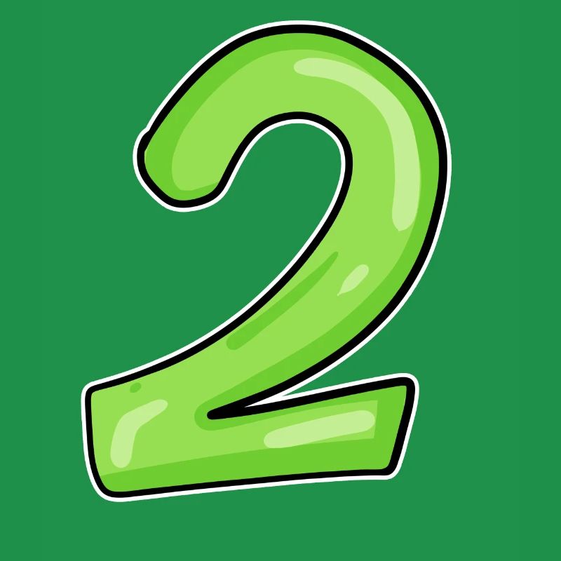 2 - Numéro - Numéro Deux - 2 vert