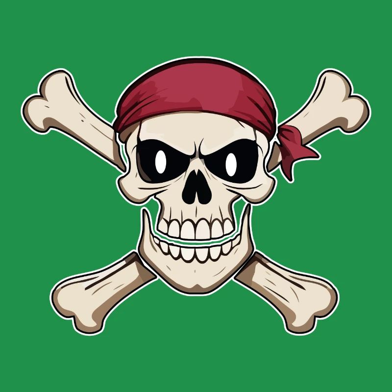Pirate Flag Pirate Head Skull and Bones
