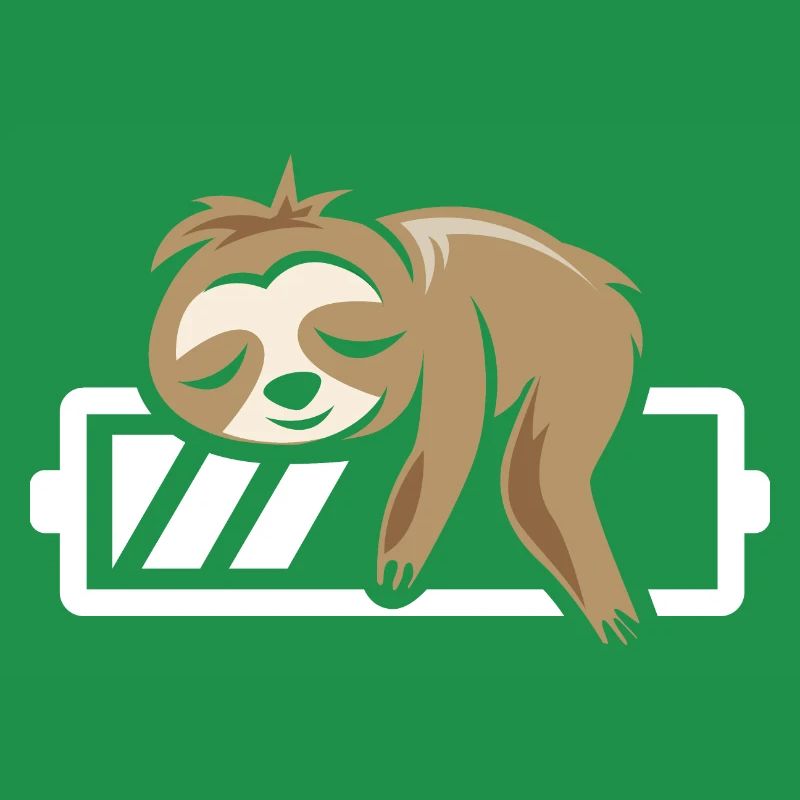 Sloth funny sleeping battery loading icon