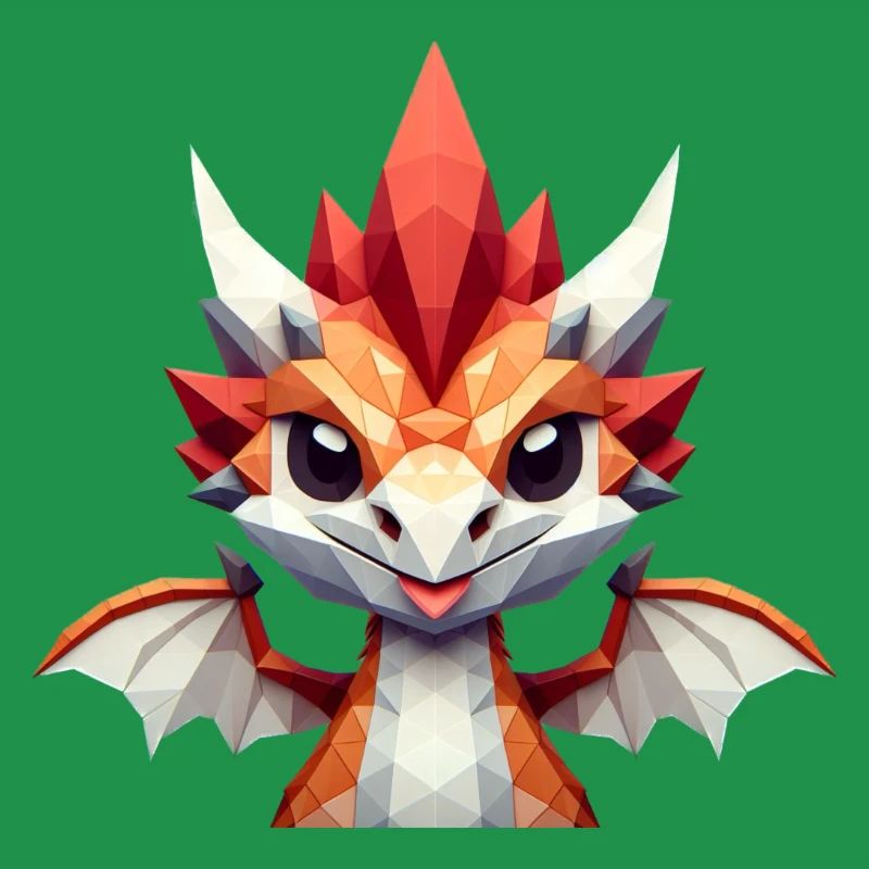 A small dragon in polygon style