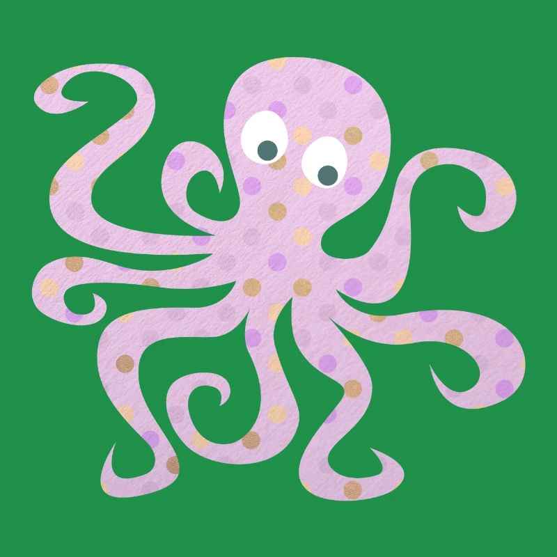 Octopus Dots Pink Dots Nursery Squid