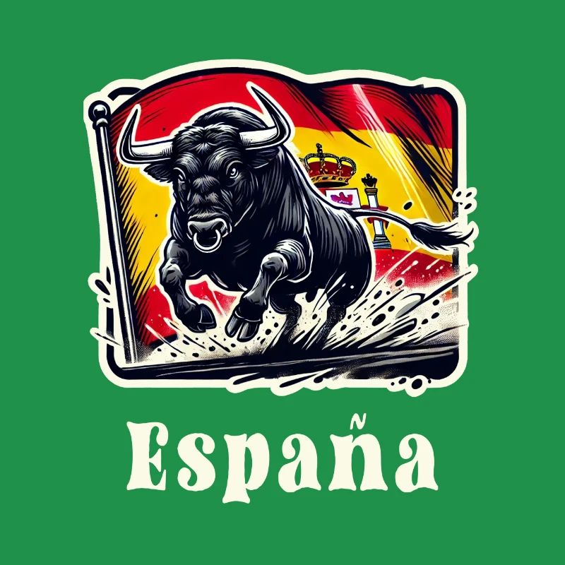 Espagne Drapeau Taureau Design