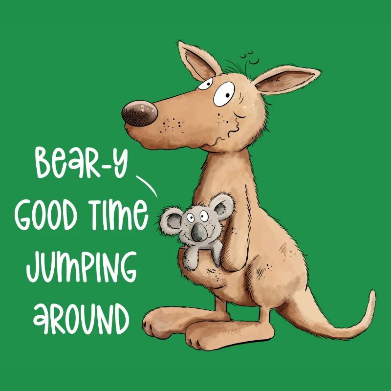 Droll kangourou avec koala bear Good Time