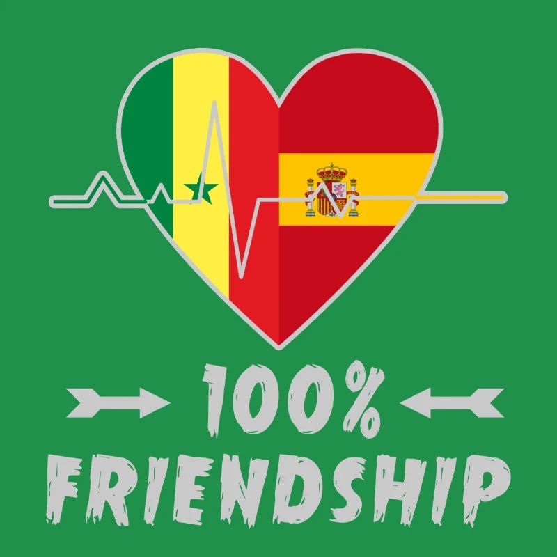 Senegal und Spanien 100% Freundschaft