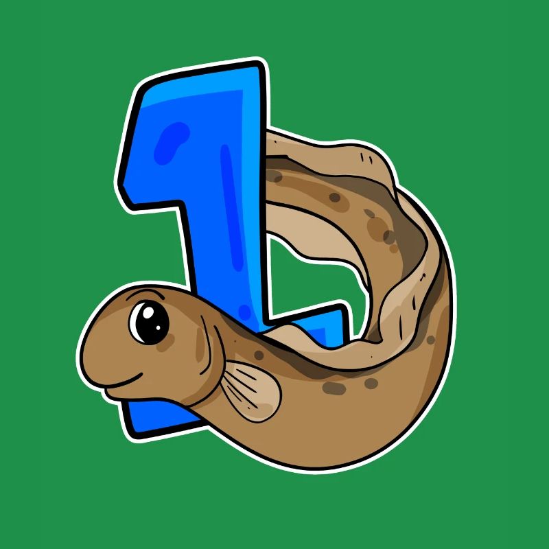 Number 1 Number One - Eel Pisces Motif
