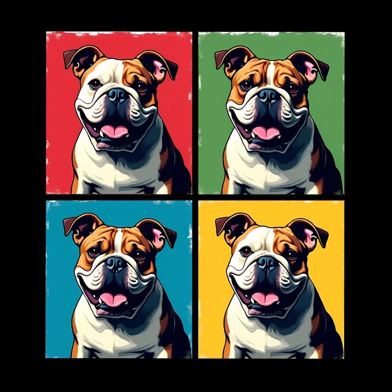 Pop Art Bulldog, Bubbles, Pancake, Chonk, Nibbles