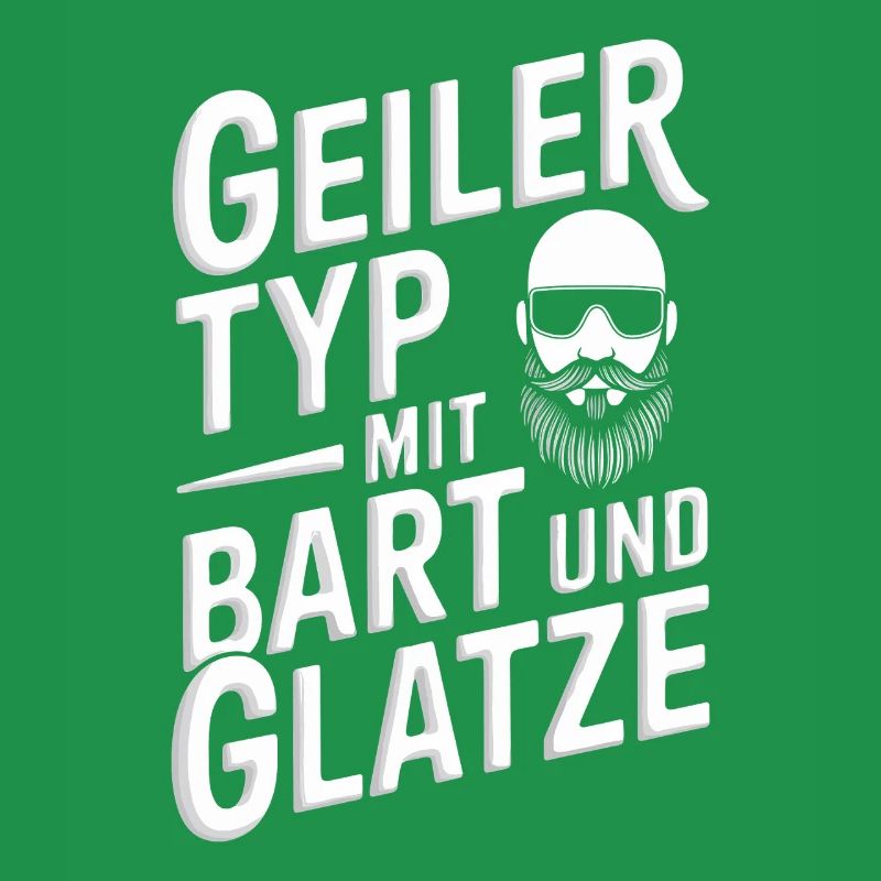 Geiler Typ Mit Bart & Glatze Glatzkopf Bartträger