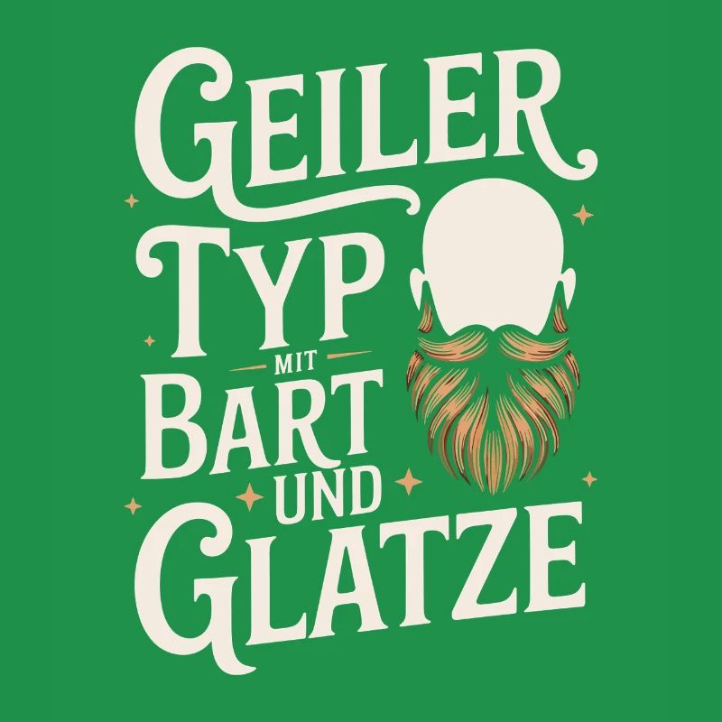 Geiler Typ Mit Bart & Glatze Glatzkopf Bartträger