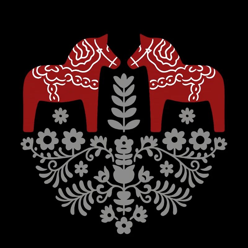 Dala Pferd – Skandinavische Folklore in Grau