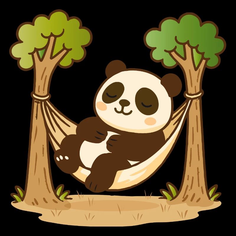 Panda dans un hamac – motif animal décontracté
