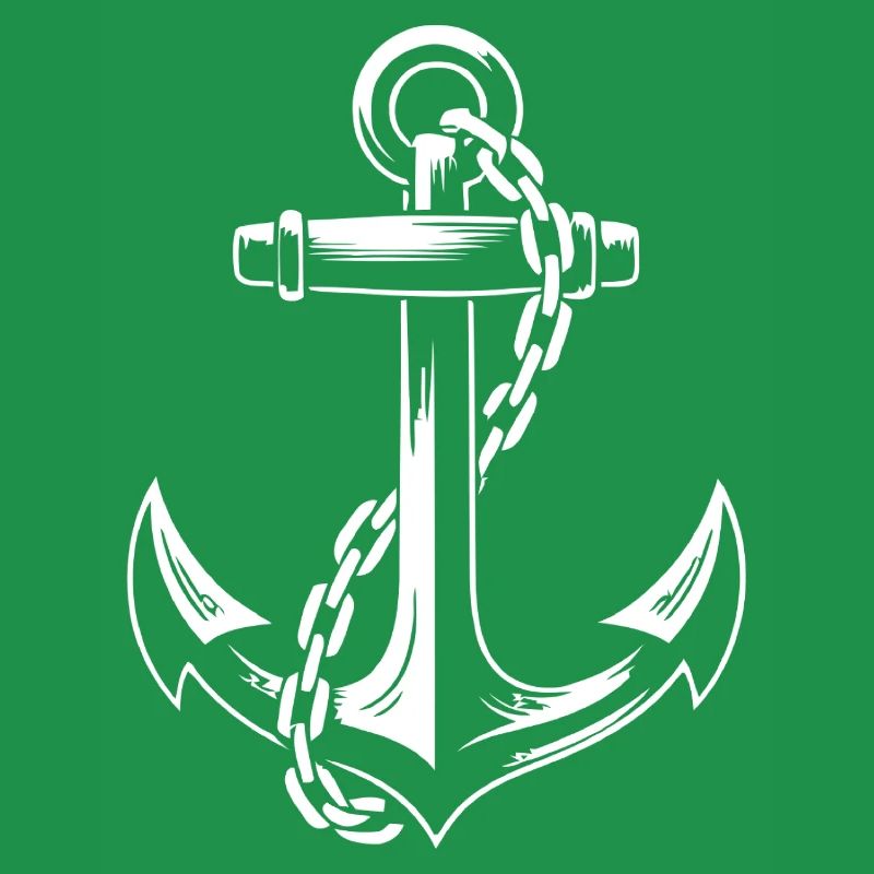 Robuster Schiffsanker mit Kette