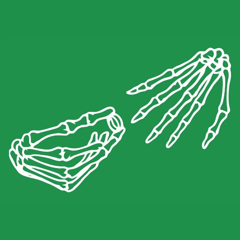Ätherisches Skelett Hand und Schädel Illustration