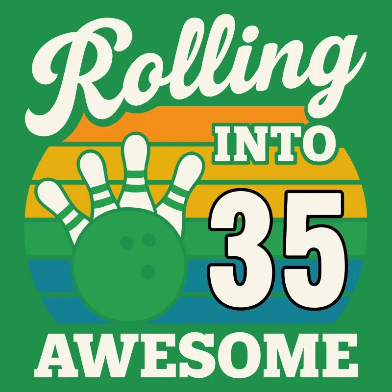 Retro Bowling 35th Birthday Design