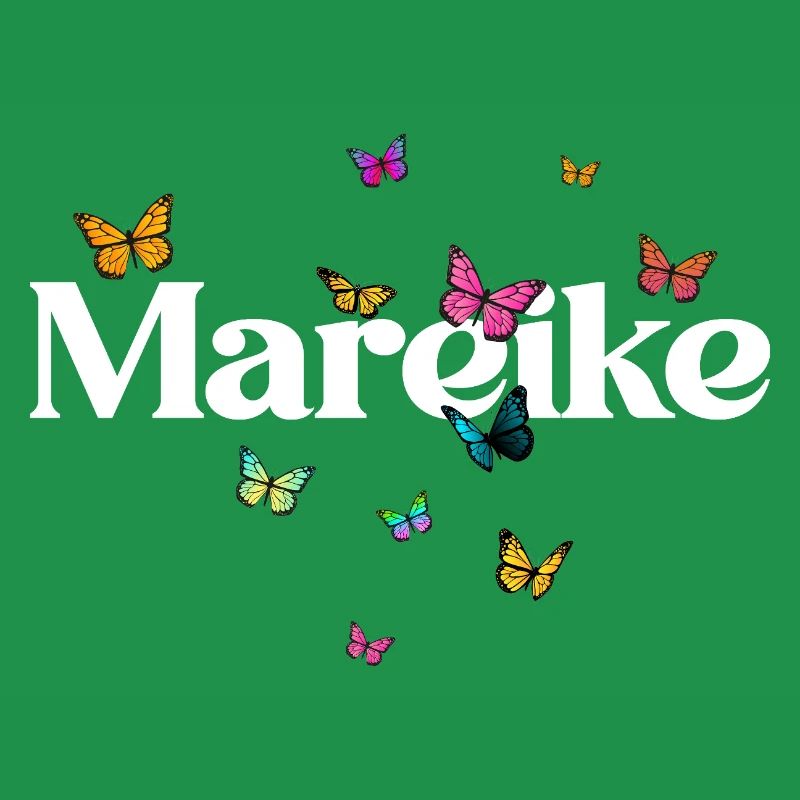 Schöner Mädchenname MAREIKE mit Schmetterlingen 