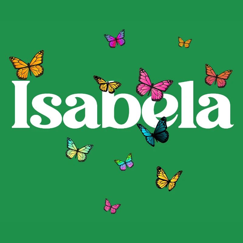 Schöner Mädchenname mit Schmetterlingen ISABELA