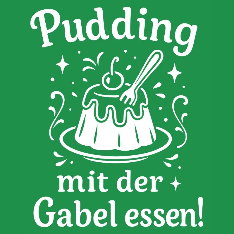 Pudding mit der Gabel Essen
