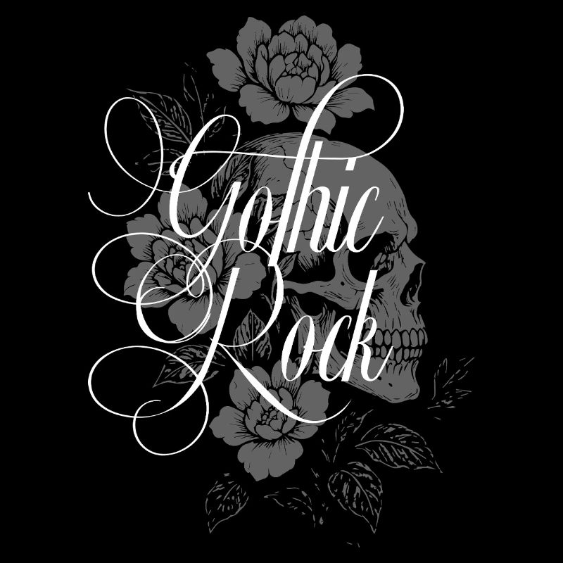 Crâne floral gothique rock