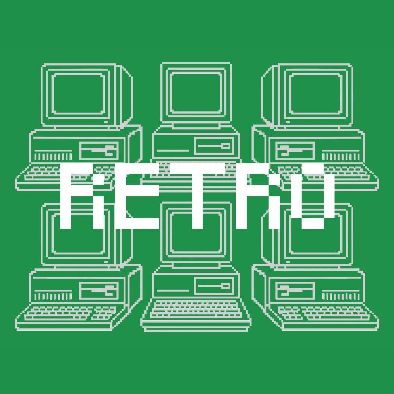 Retro Computer Grid Techno