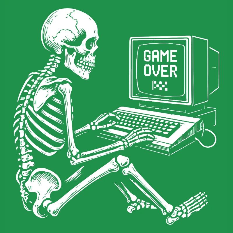 Skeleton Gamer at Console