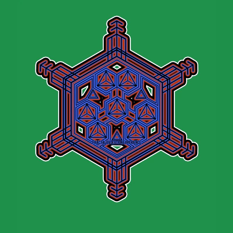 Expérience d’évolution fractale Motif hexagone étoile