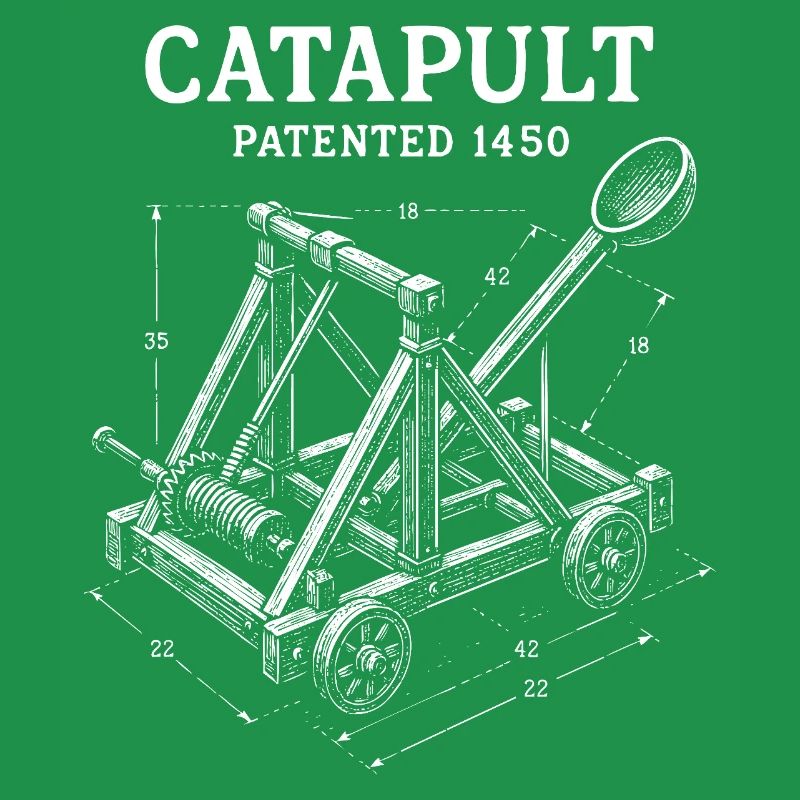 Conception de plan mécanique de catapulte