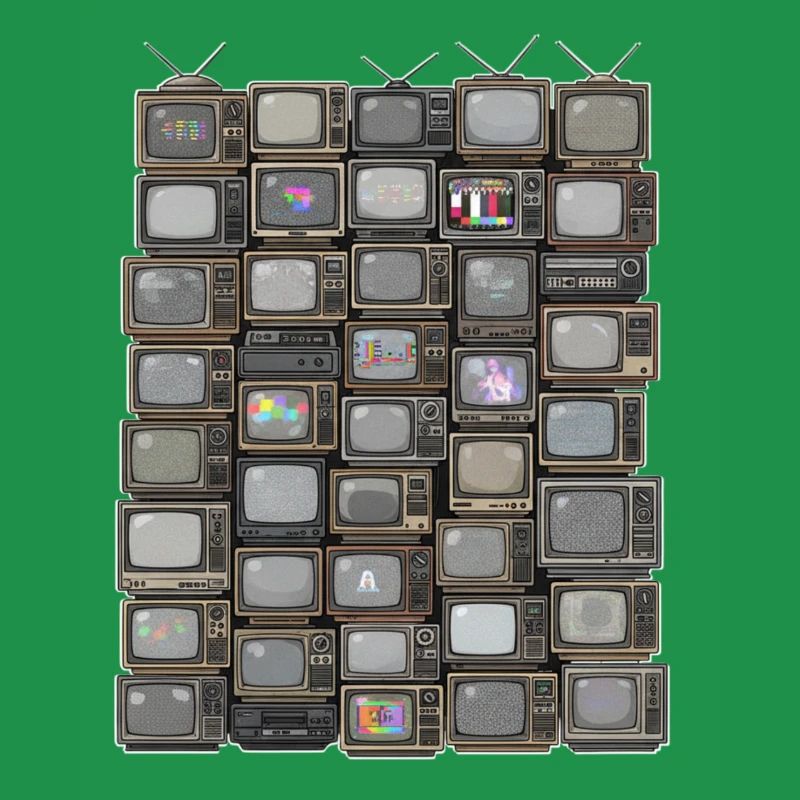 Retro Fernseh-Stack Collage
