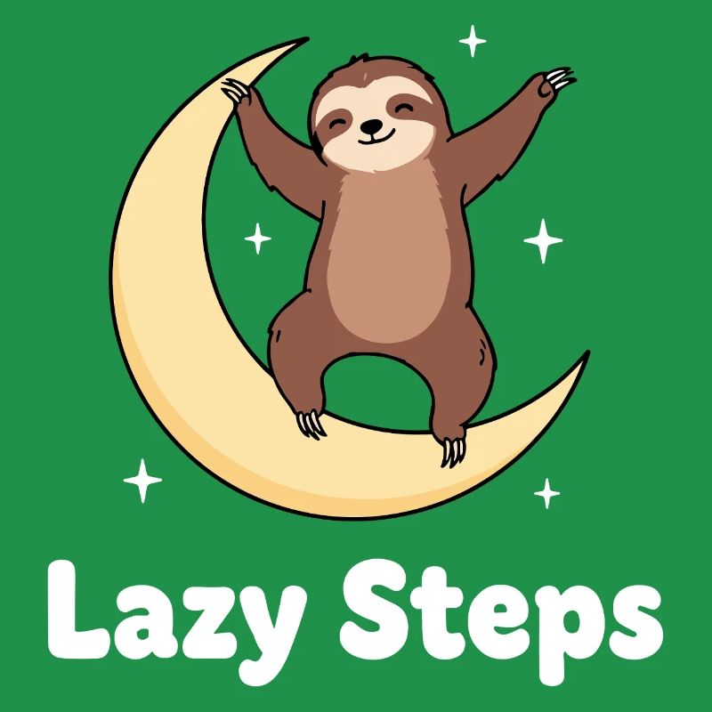 Moon sleep sloth on crescent moon