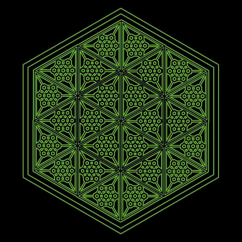 Geometric Hexagon Pattern Yoga Goa Psytrance