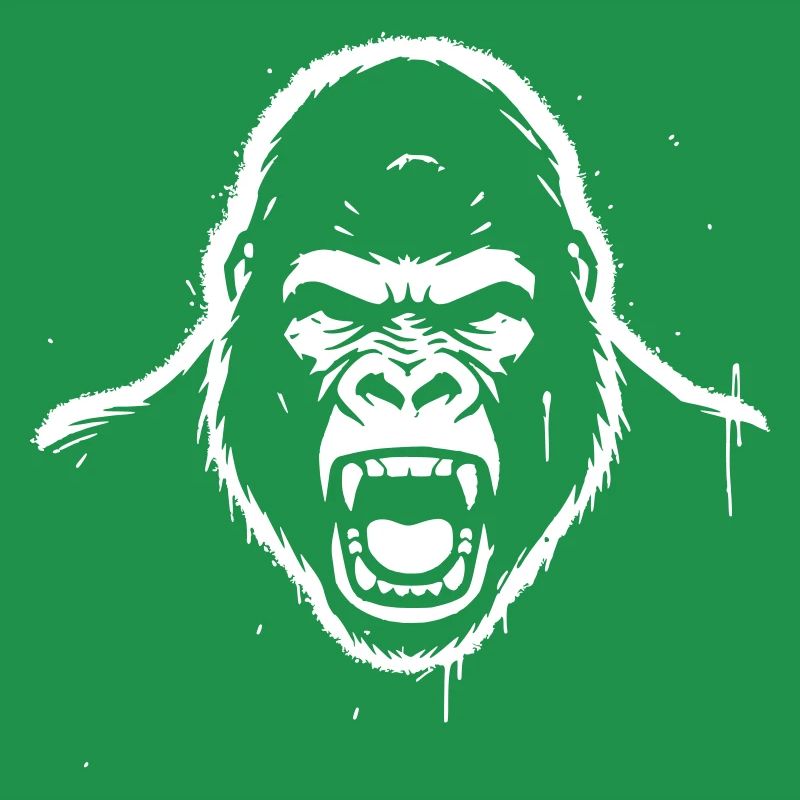 Furious Gorilla Stencil Grunge vector_path12