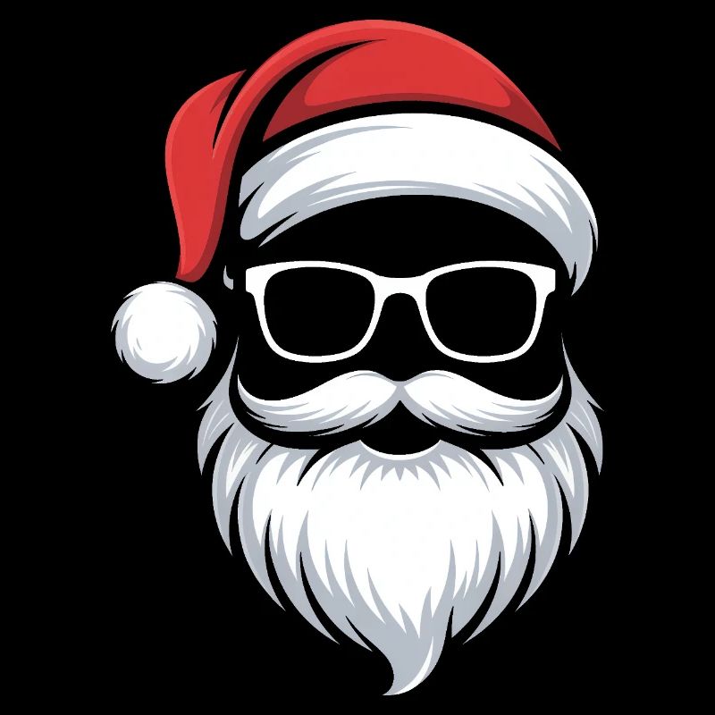Weihnachts-Santa mit Bart und Brille