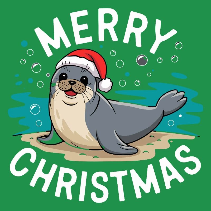 Joyeux Noël Mignon Phoque de Noël
