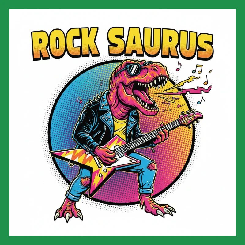 Rock Saurus Gitarrenheld