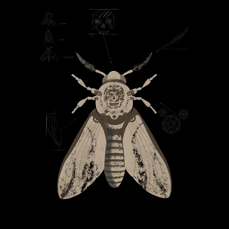 Anatomie du papillon de nuit du crâne