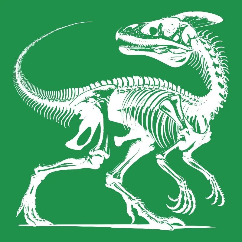 Dinosaurier Raptor mit Rückgrat Knochen