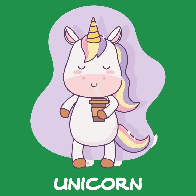 Kaffee trinkendes Einhorn