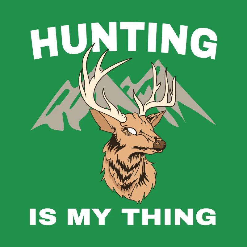 Amour de chasse : tête de cerf devant les montagnes