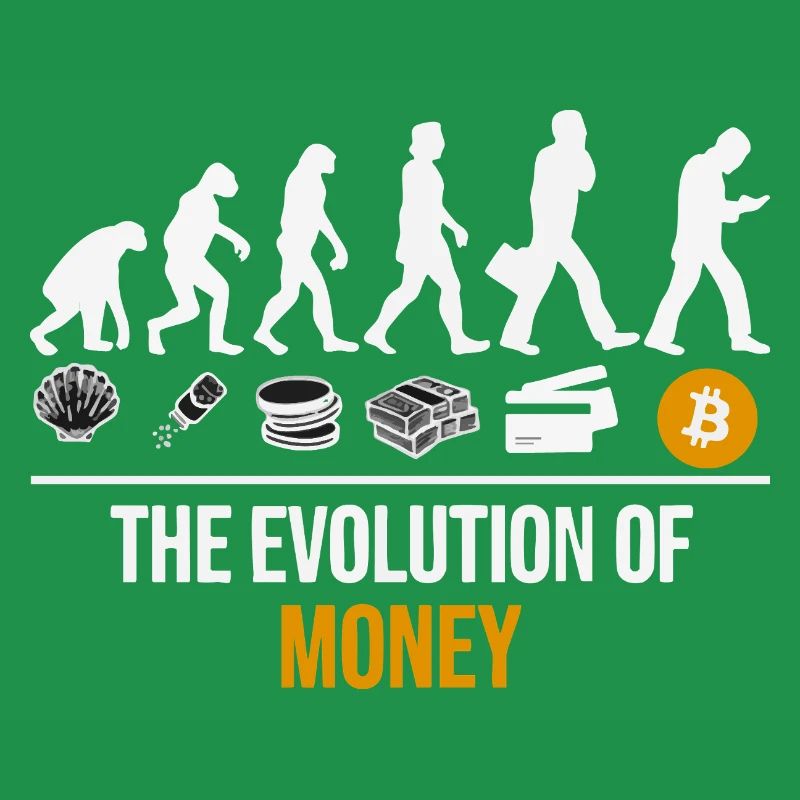 T-shirts Bitcoin - T-shirt Crypto - Évolution de l’argent