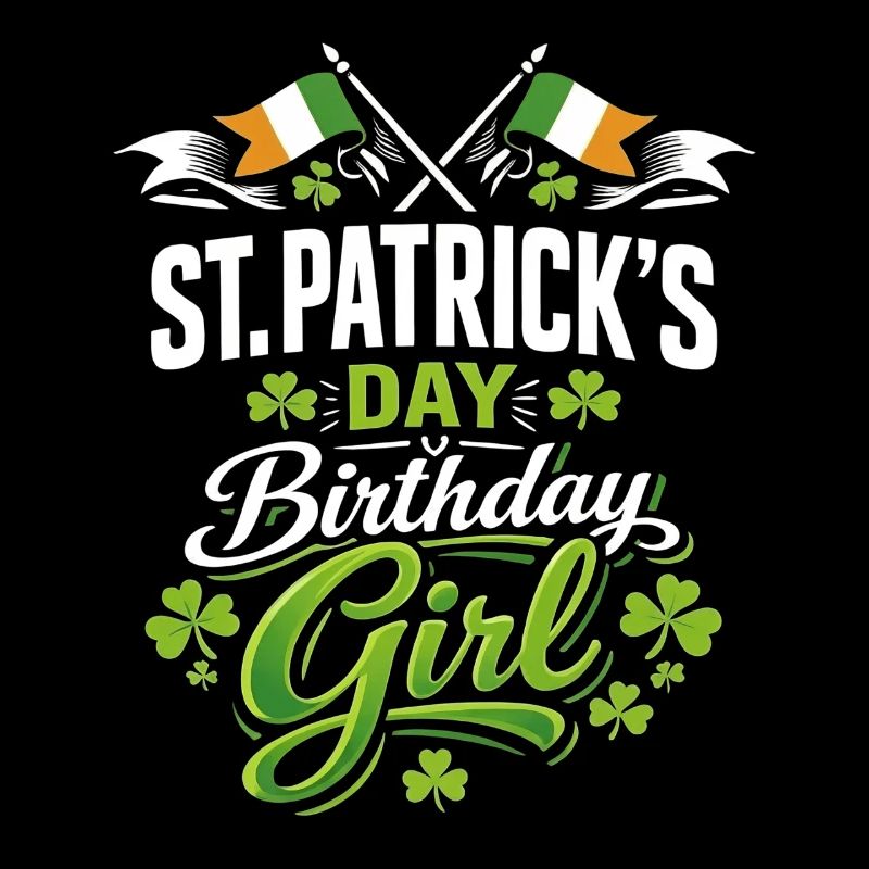 St. Patricks Day Geburtstagsmädchen Clover Irish March