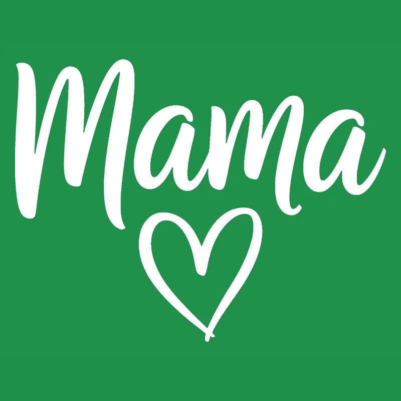 Mama Heart Script Logo