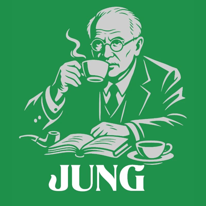 Carl Gustav Jung trinkt einen Kaffeeportarit
