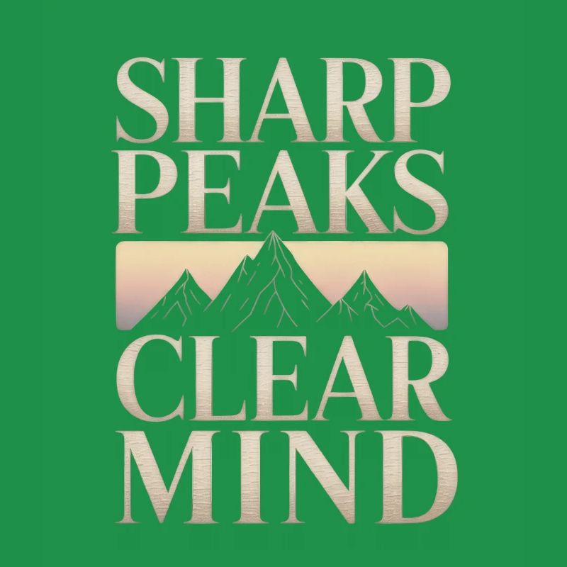 Sharp Peaks Clear Mind Mountain Design
