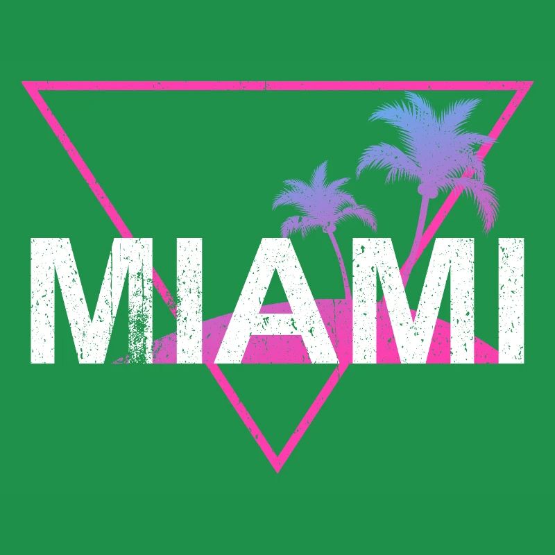 Miami Neon Palm Trees Retro