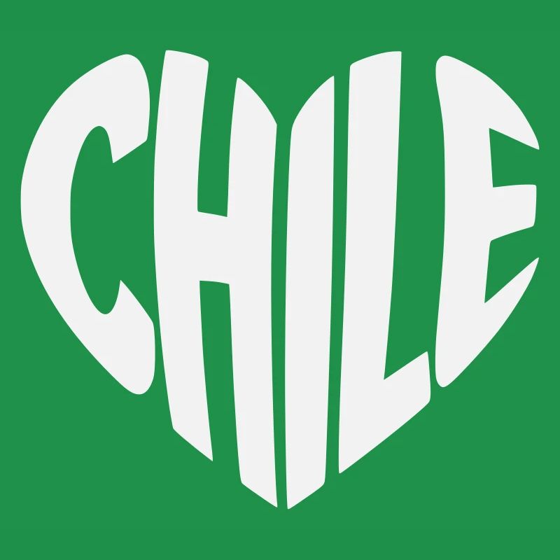 Conception typographique du cœur chilien