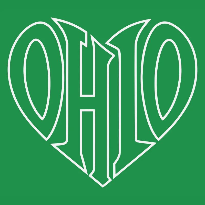 Ohio Herz Typo Emblem