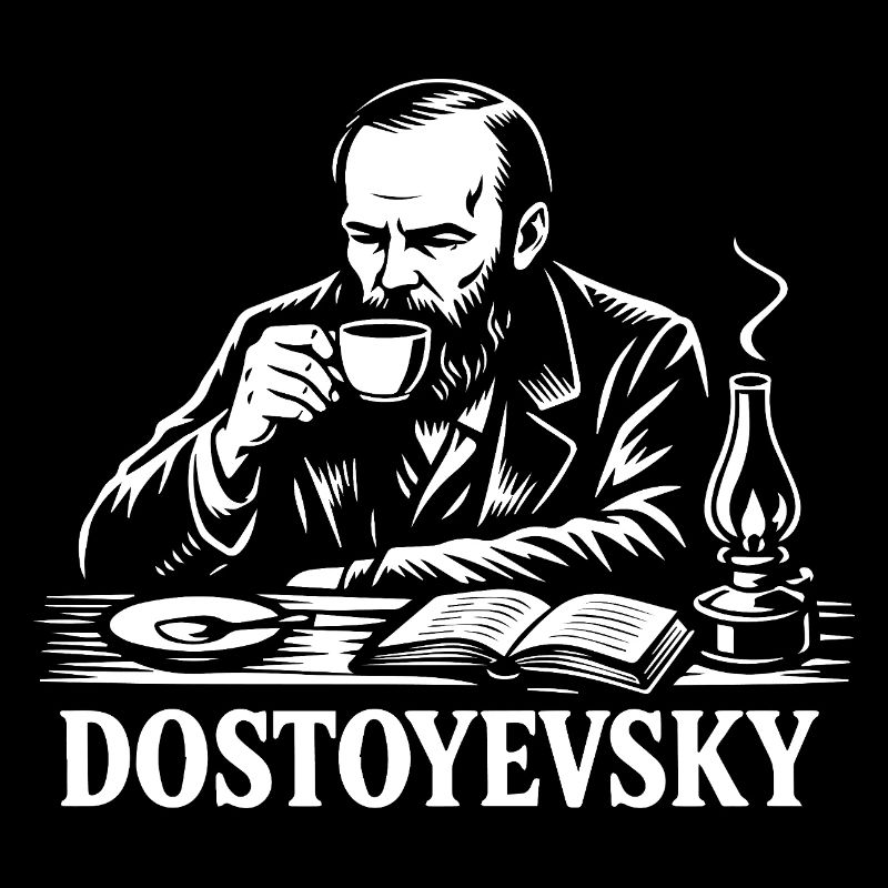 Dostoyevsky drinking Coffee Portrait