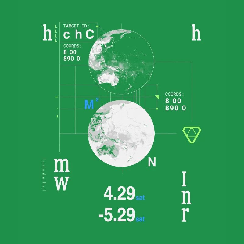 Futuristic HUD World Map Coordinates