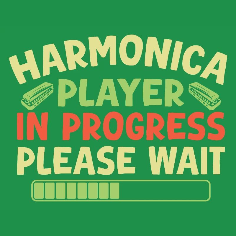 Funny Harmonica Player In Progress Harmonica