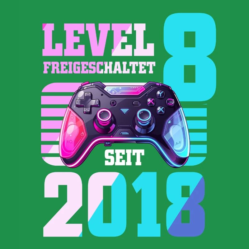8. Geburtstag Junge Mädchen 2018 Gaming Level 8