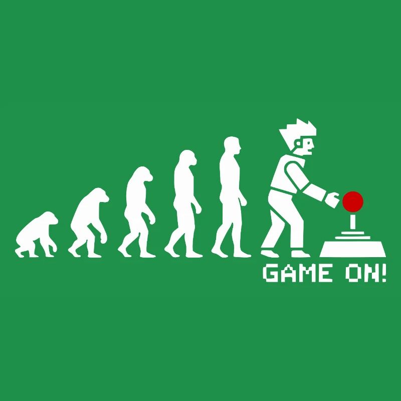 Game On Evolution: Gaming Button Gamer Nerd