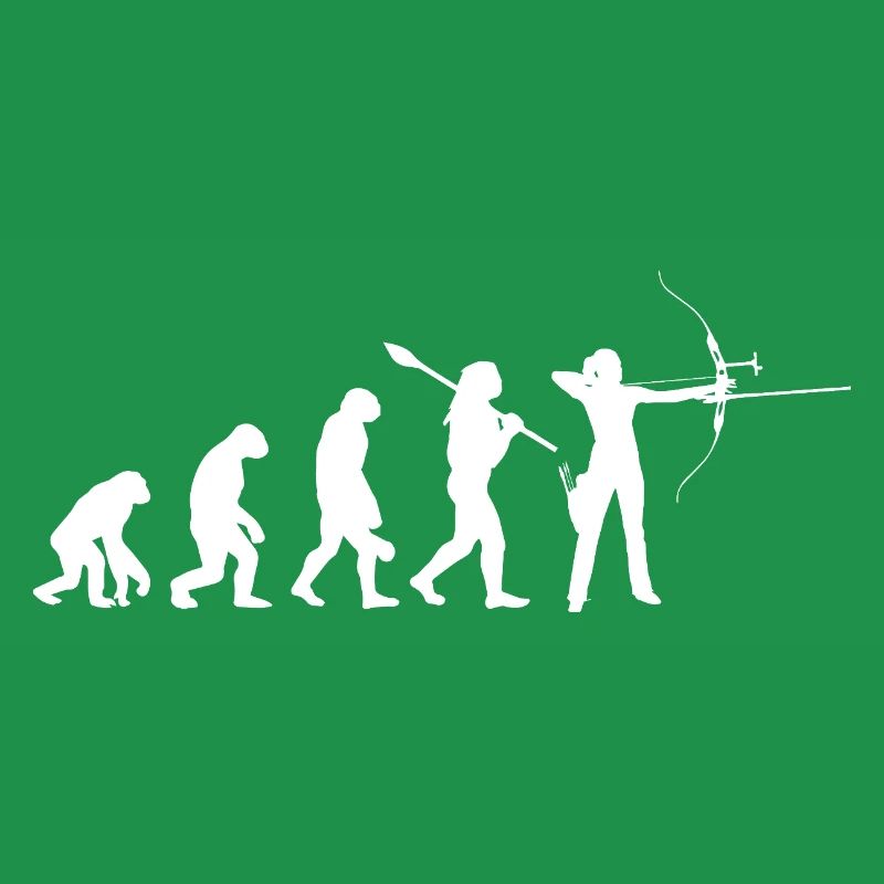 Evolution der Bogenschießfrau Bogenjägerin Sportgeschenk